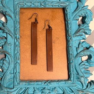 Western Cowgirl Brown Leather Dangle Earrings